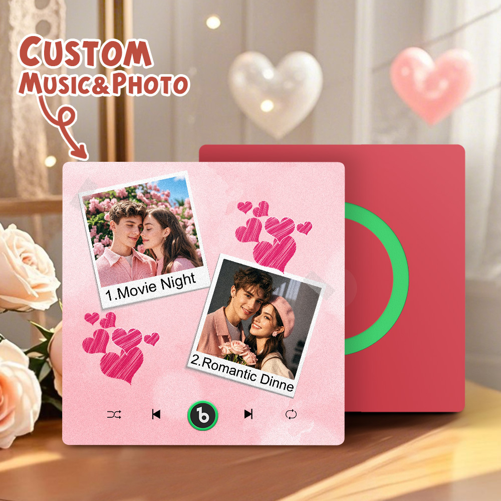 Custom Music Fridge Magnet Colorful Frame Album Fridge Magnet Can Play Songs Gift for Couple	 - MyFaceBoxerUK