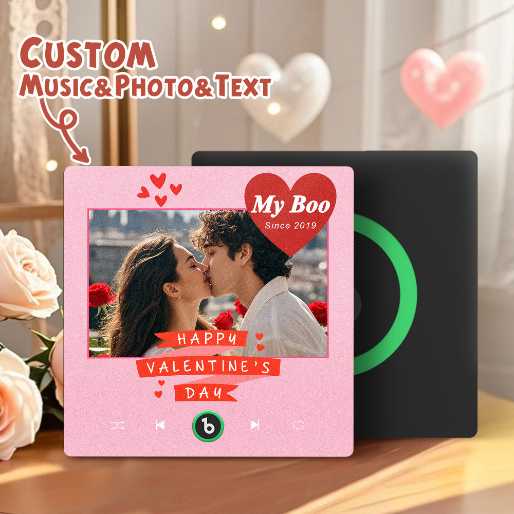 Custom Music Fridge Magnet Colorful Frame Album Fridge Magnet Can Play Songs Gift for Couple	 - MyFaceBoxerUK