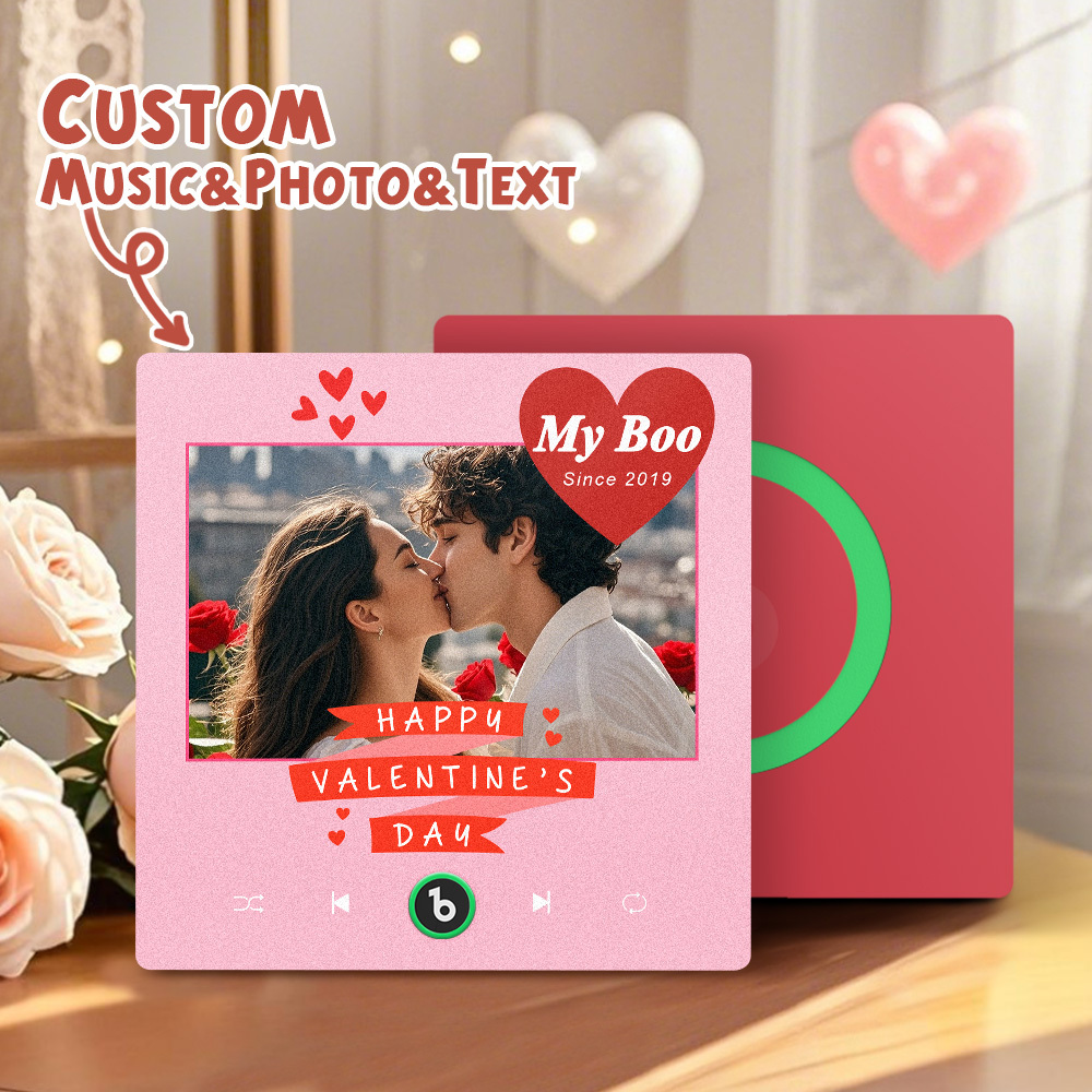 Custom Music Fridge Magnet Colorful Frame Album Fridge Magnet Can Play Songs Gift for Couple	 - MyFaceBoxerUK