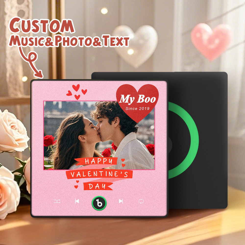Custom Music Fridge Magnet Colorful Frame Album Fridge Magnet Can Play Songs Gift for Couple	 - MyFaceBoxerUK