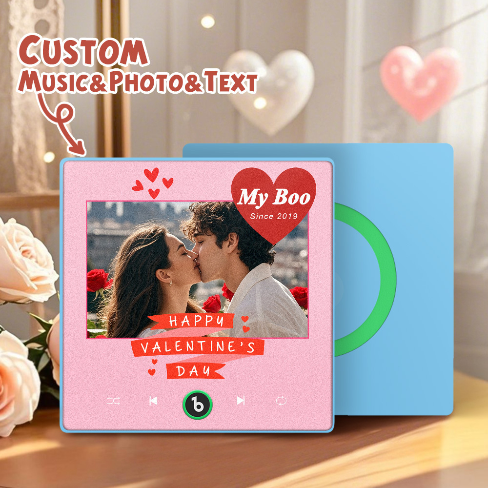 Custom Music Fridge Magnet Colorful Frame Album Fridge Magnet Can Play Songs Gift for Couple	 - MyFaceBoxerUK