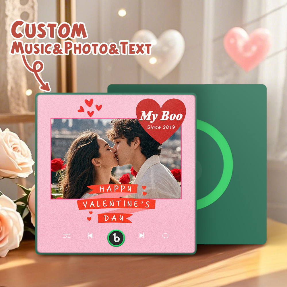 Custom Music Fridge Magnet Colorful Frame Album Fridge Magnet Can Play Songs Gift for Couple	 - MyFaceBoxerUK