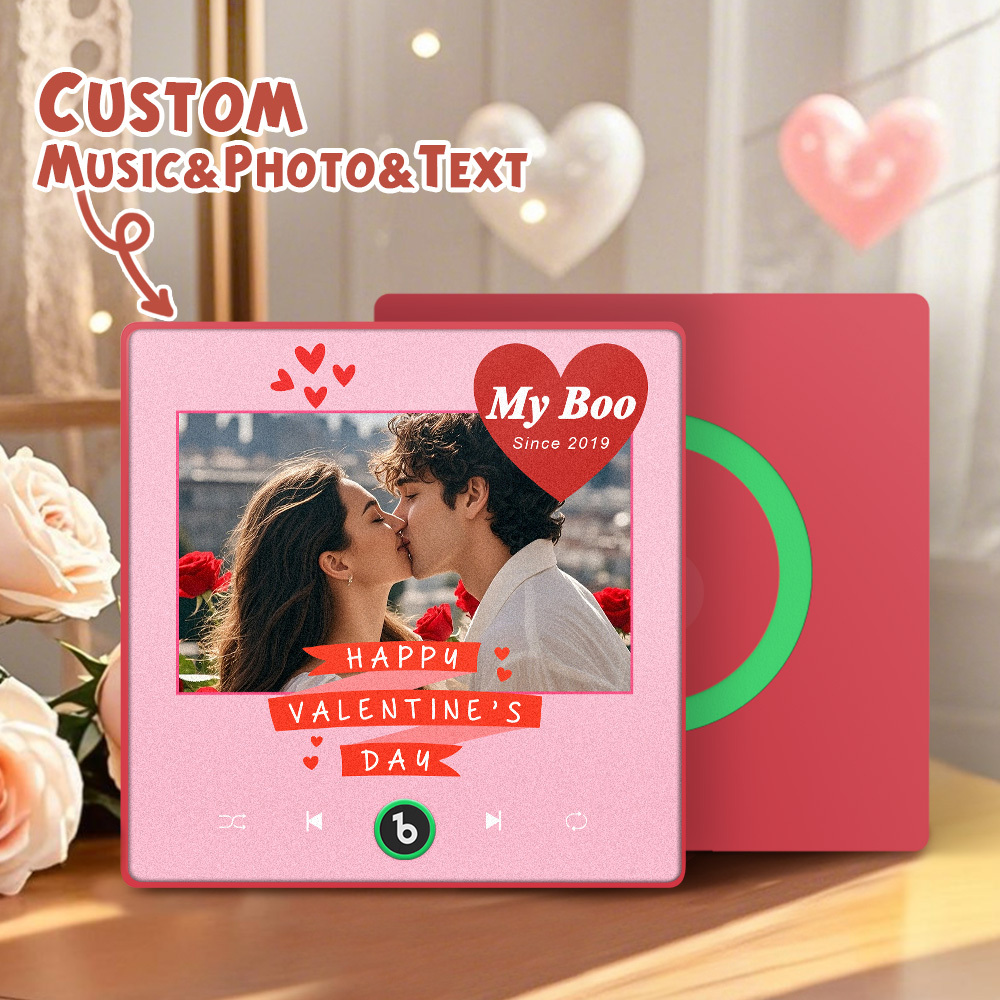 Custom Music Fridge Magnet Colorful Frame Album Fridge Magnet Can Play Songs Gift for Couple	 - MyFaceBoxerUK