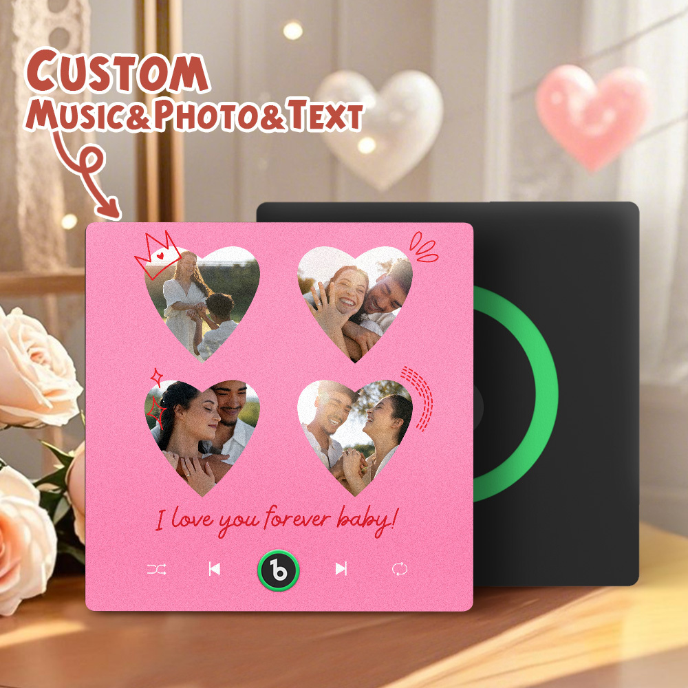 Custom Music Fridge Magnet Colorful Frame Album Fridge Magnet Can Play Songs Gift for Couple	 - MyFaceBoxerUK