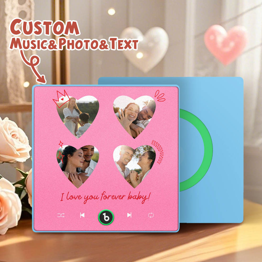 Custom Music Fridge Magnet Colorful Frame Album Fridge Magnet Can Play Songs Gift for Couple	 - MyFaceBoxerUK