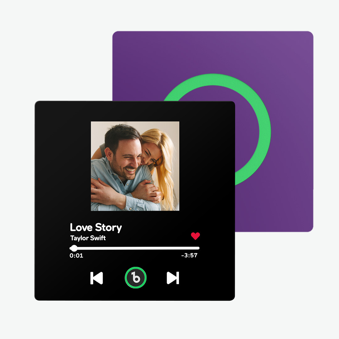 Custom Music Fridge Magnet Colorful Frame Album Fridge Magnet Can Play Songs Gift for Couple	 - MyFaceBoxerUK
