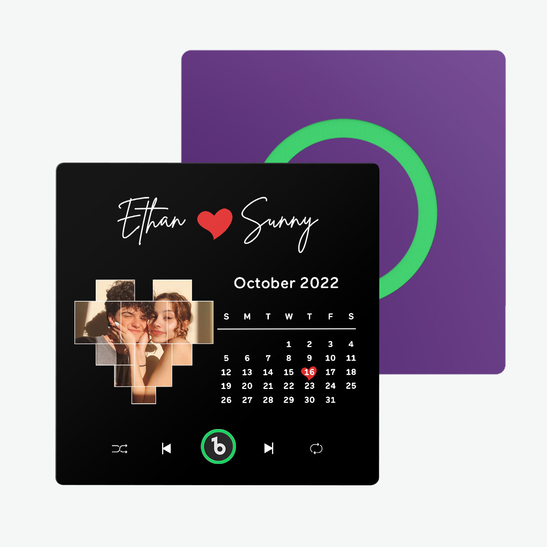 Custom Music Fridge Magnet Colorful Frame Album Fridge Magnet Can Play Songs Gift for Couple	 - MyFaceBoxerUK