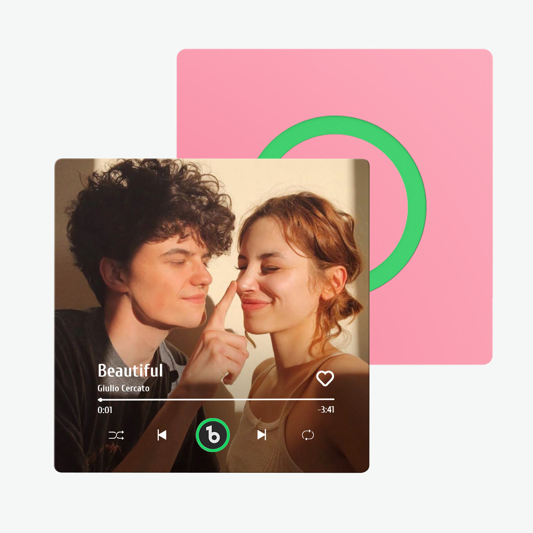 Custom Music Fridge Magnet Colorful Frame Album Fridge Magnet Can Play Songs Gift for Couple	 - MyFaceBoxerUK