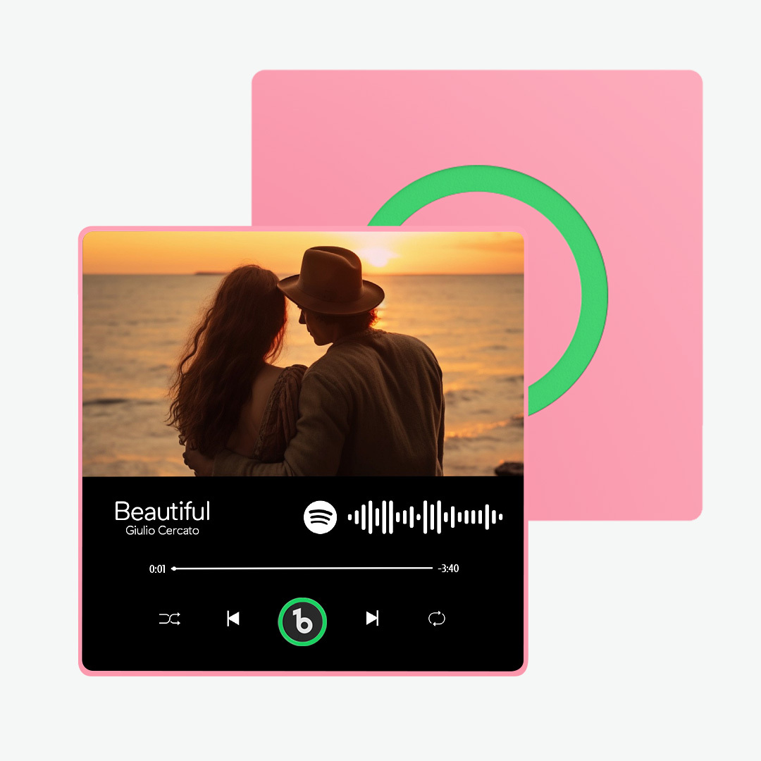 Custom Music Fridge Magnet Colorful Frame Album Fridge Magnet Can Play Songs Gift for Couple	 - MyFaceBoxerUK