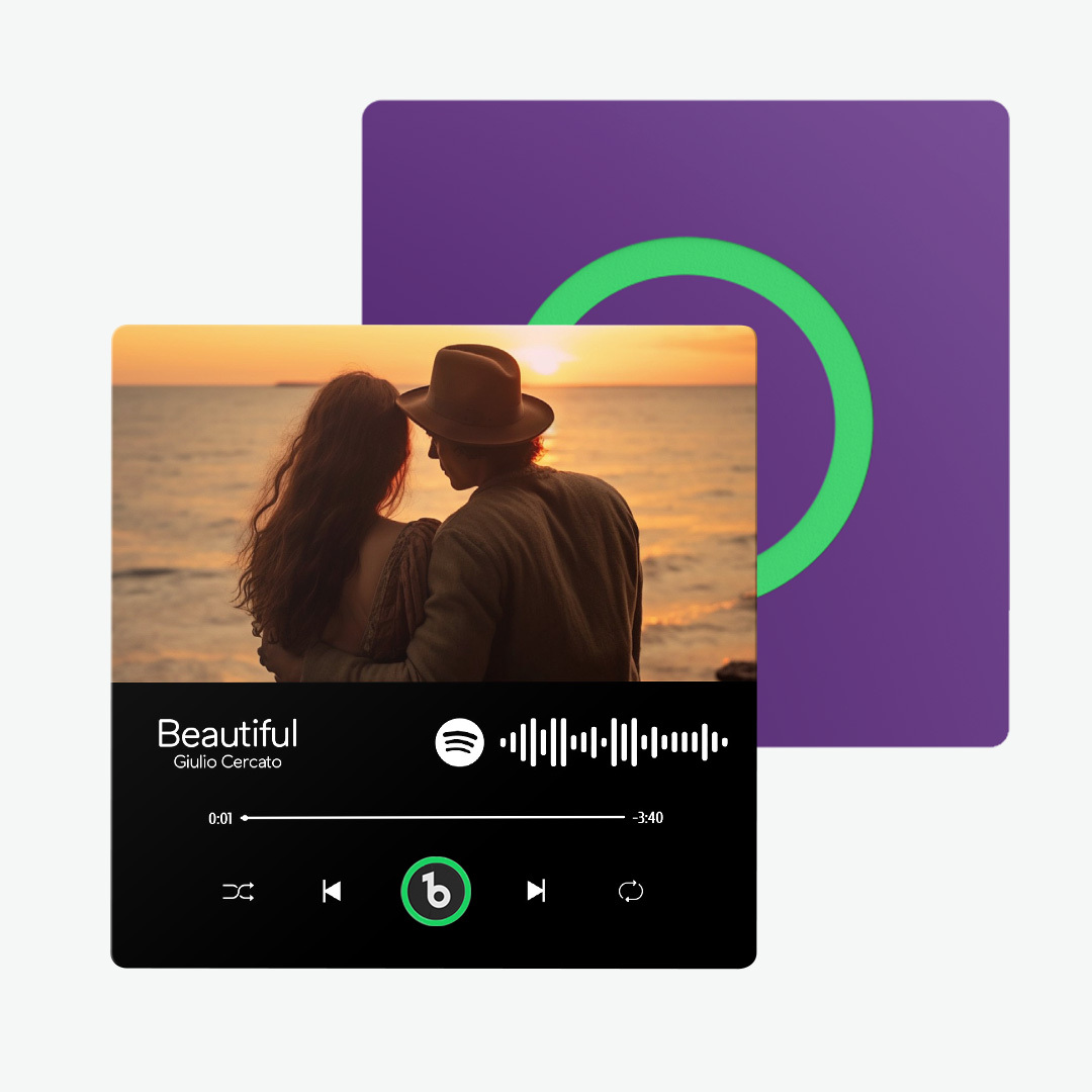 Custom Music Fridge Magnet Colorful Frame Album Fridge Magnet Can Play Songs Gift for Couple	 - MyFaceBoxerUK