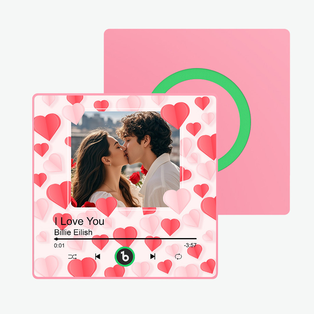 Custom Music Fridge Magnet Colorful Frame Album Fridge Magnet Can Play Songs Gift for Couple	 - MyFaceBoxerUK