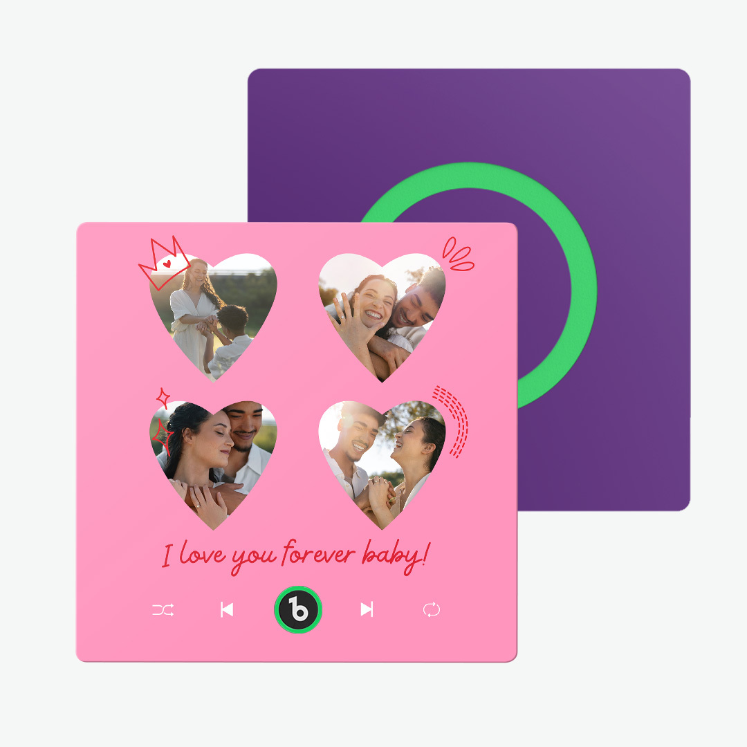 Custom Music Fridge Magnet Colorful Frame Album Fridge Magnet Can Play Songs Gift for Couple	 - MyFaceBoxerUK
