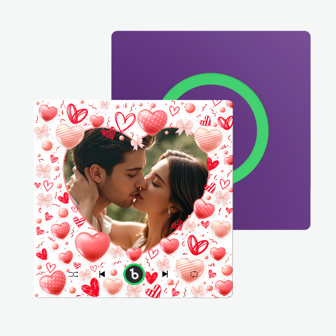 Custom Music Fridge Magnet Colorful Frame Album Fridge Magnet Can Play Songs Gift for Couple	 - MyFaceBoxerUK