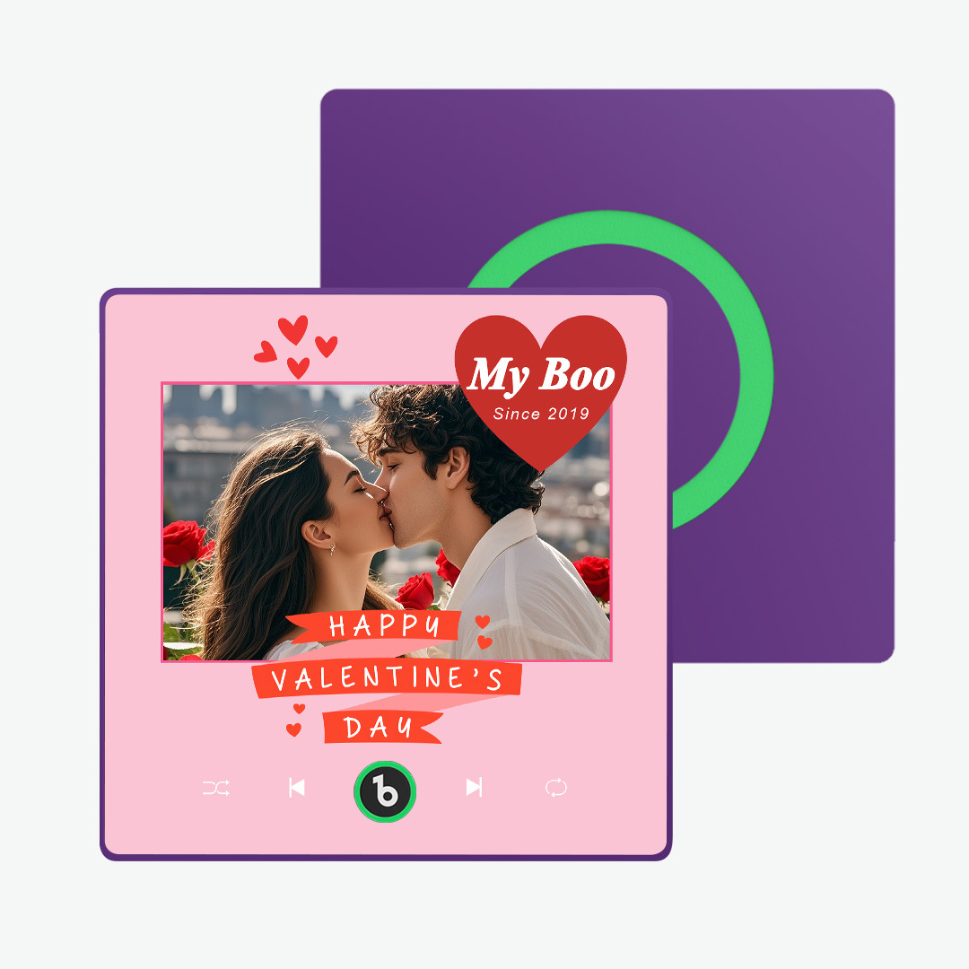 Custom Music Fridge Magnet Colorful Frame Album Fridge Magnet Can Play Songs Gift for Couple	 - MyFaceBoxerUK