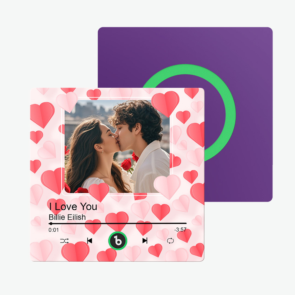 Custom Music Fridge Magnet Colorful Frame Album Fridge Magnet Can Play Songs Gift for Couple	 - MyFaceBoxerUK