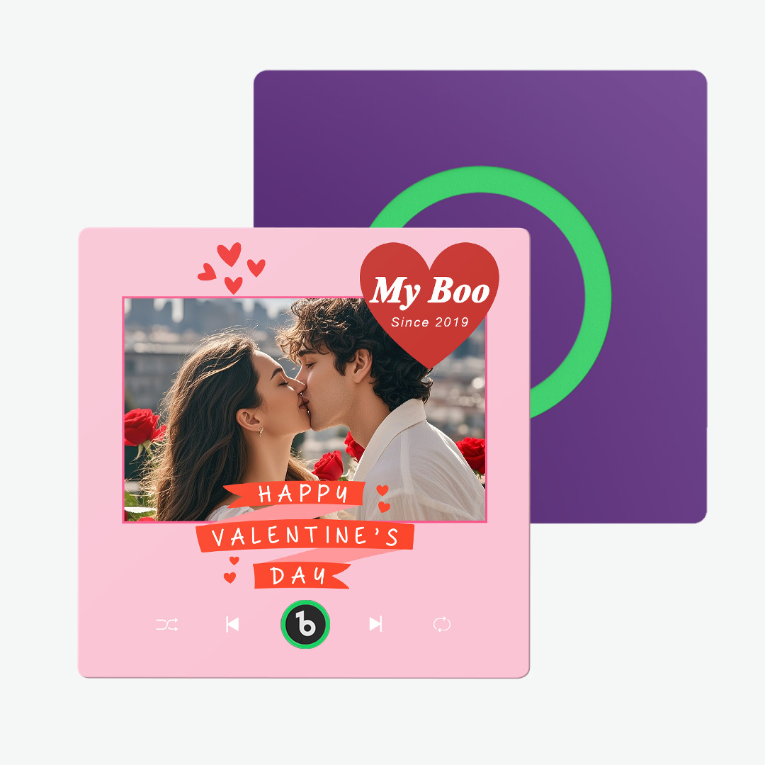 Custom Music Fridge Magnet Colorful Frame Album Fridge Magnet Can Play Songs Gift for Couple	 - MyFaceBoxerUK