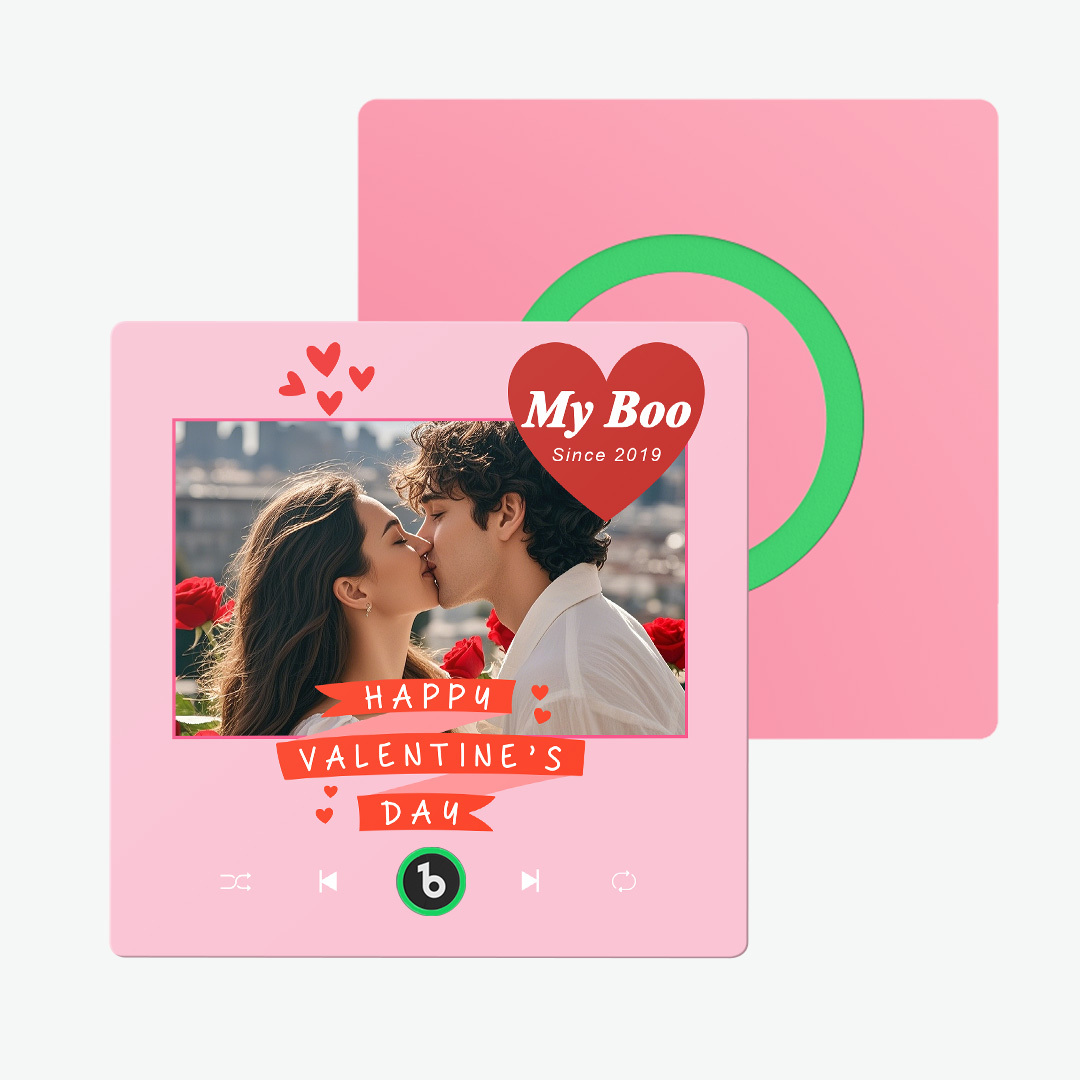 Custom Music Fridge Magnet Colorful Frame Album Fridge Magnet Can Play Songs Gift for Couple	 - MyFaceBoxerUK