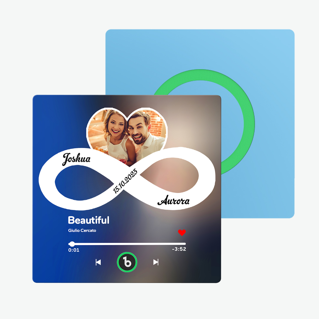 Custom Music Fridge Magnet with Colorful Frame Personalized Album Infinite Love Fridge Magnet That Can Be Played Song Ideal Gift for Couple	 - MyFaceBoxerUK