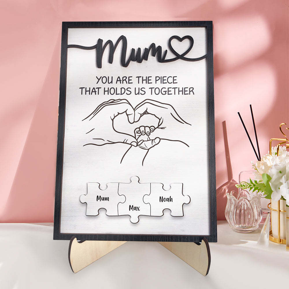 Personalized Mum Puzzle Plaque You Are the Piece That Holds Us Together Custom Family Member Puzzle Sign Mother's Day Gifts - MyFaceBoxerUK