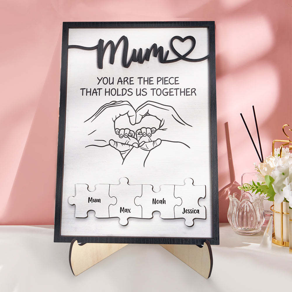 Personalized Mum Puzzle Plaque You Are the Piece That Holds Us Together Custom Family Member Puzzle Sign Mother's Day Gifts - MyFaceBoxerUK