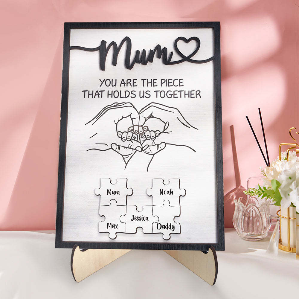 Personalized Mum Puzzle Plaque You Are the Piece That Holds Us Together Custom Family Member Puzzle Sign Mother's Day Gifts - MyFaceBoxerUK