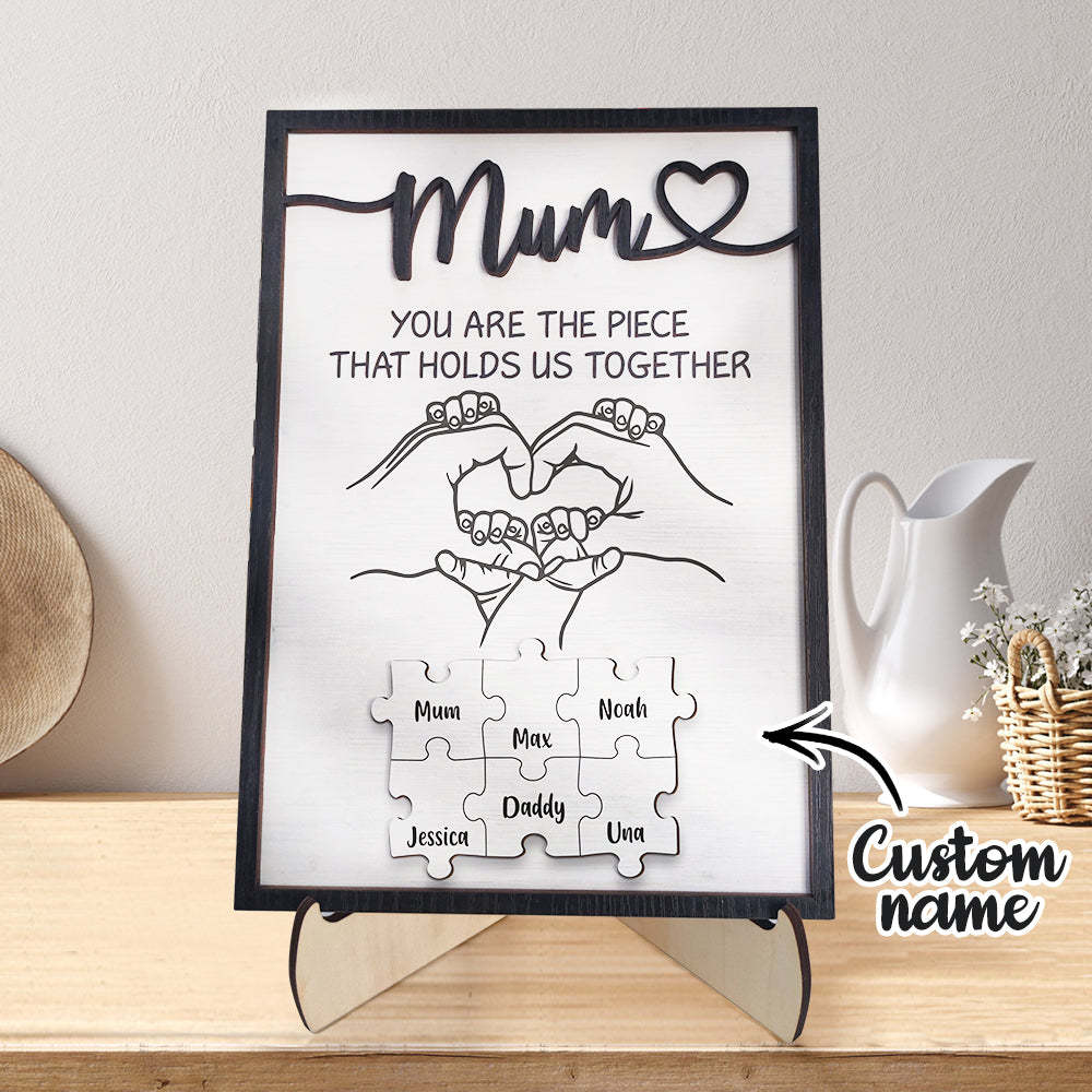 Personalized Mum Puzzle Plaque You Are the Piece That Holds Us Together Custom Family Member Puzzle Sign Mother's Day Gifts - MyFaceBoxerUK
