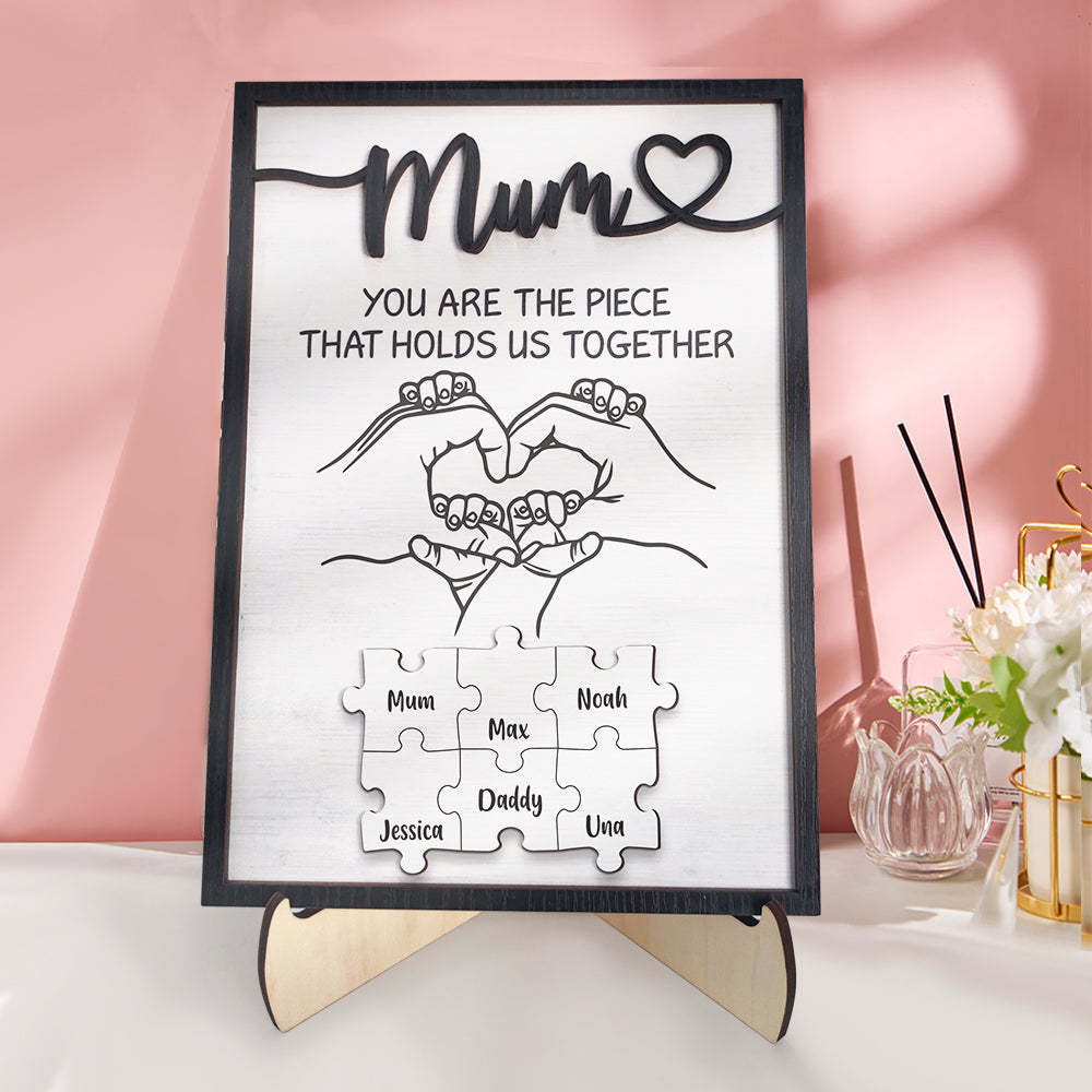 Personalized Mum Puzzle Plaque You Are the Piece That Holds Us Together Custom Family Member Puzzle Sign Mother's Day Gifts - MyFaceBoxerUK