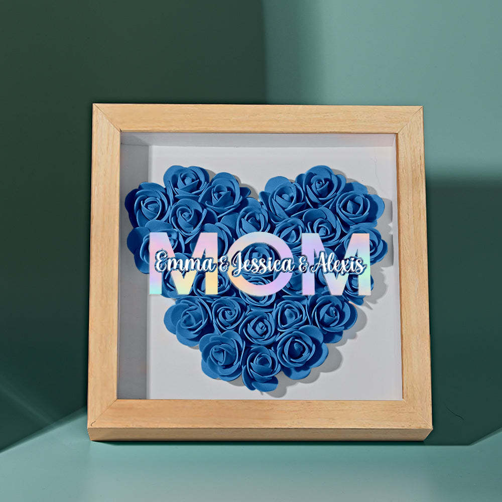 Custom Flower Shadow Box Frame with Name Mother's Day Gift - MyFaceBoxerUK
