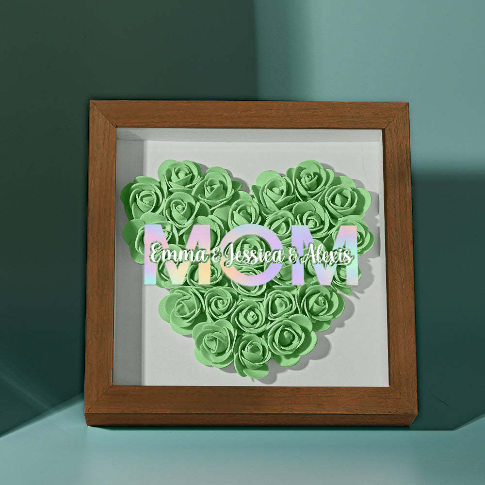 Custom Flower Shadow Box Frame with Name Mother's Day Gift - MyFaceBoxerUK