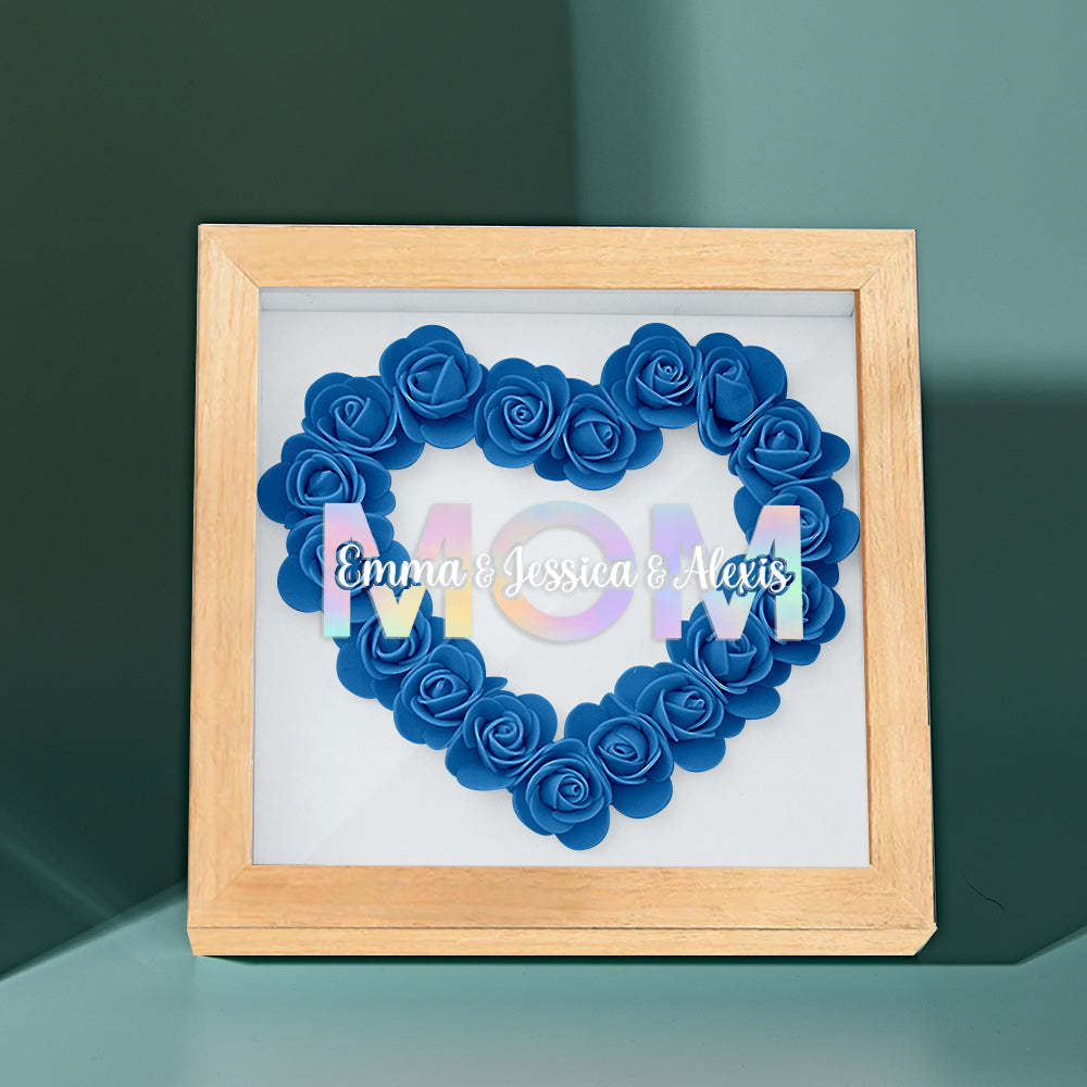 Custom Flower Shadow Box Frame with Name Mother's Day Gift - MyFaceBoxerUK