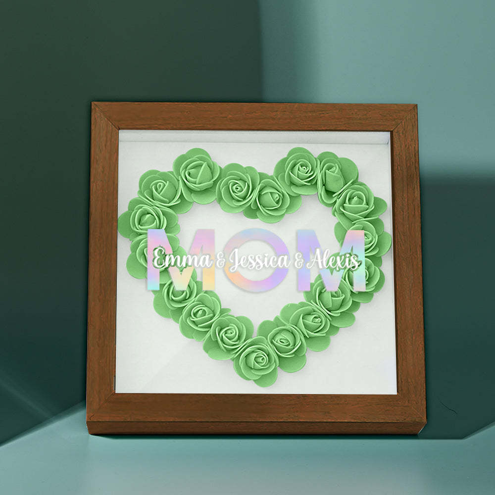 Custom Flower Shadow Box Frame with Name Mother's Day Gift - MyFaceBoxerUK