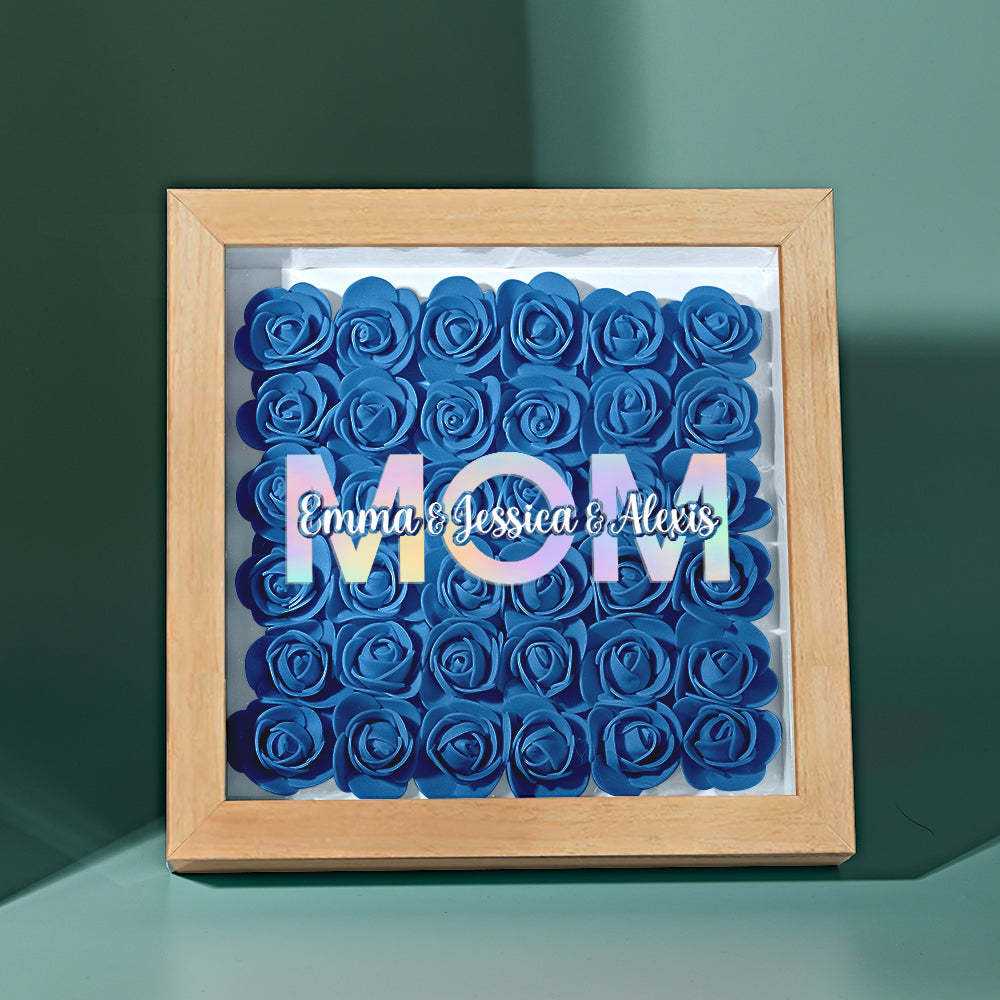Custom Flower Shadow Box Frame with Name Mother's Day Gift - MyFaceBoxerUK