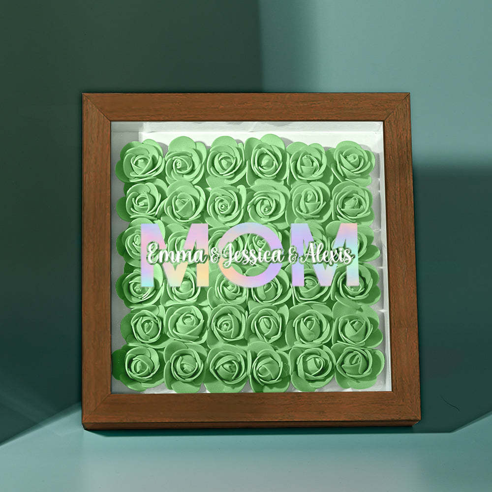 Custom Flower Shadow Box Frame with Name Mother's Day Gift - MyFaceBoxerUK