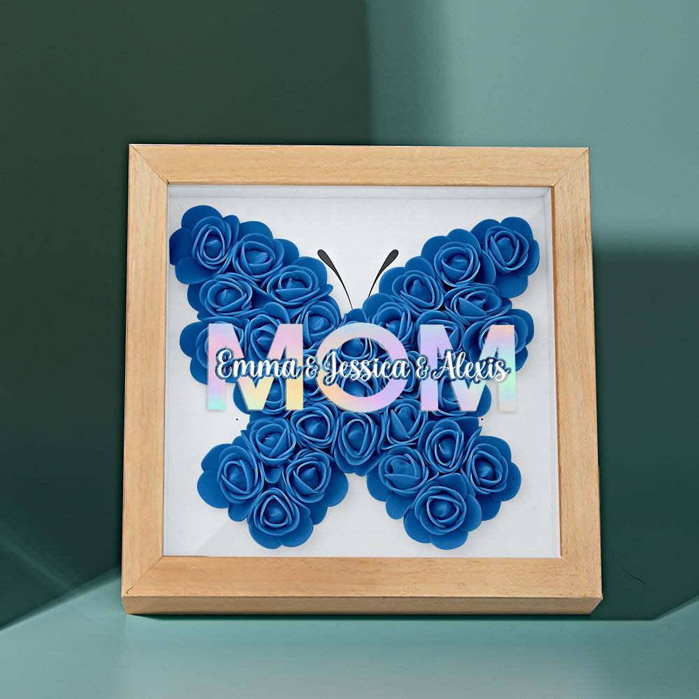 Custom Flower Shadow Box Frame with Name Mother's Day Gift - MyFaceBoxerUK