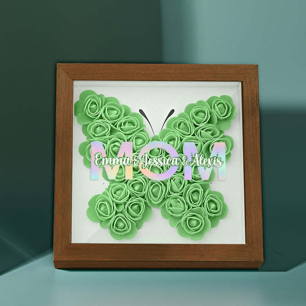 Custom Flower Shadow Box Frame with Name Mother's Day Gift - MyFaceBoxerUK