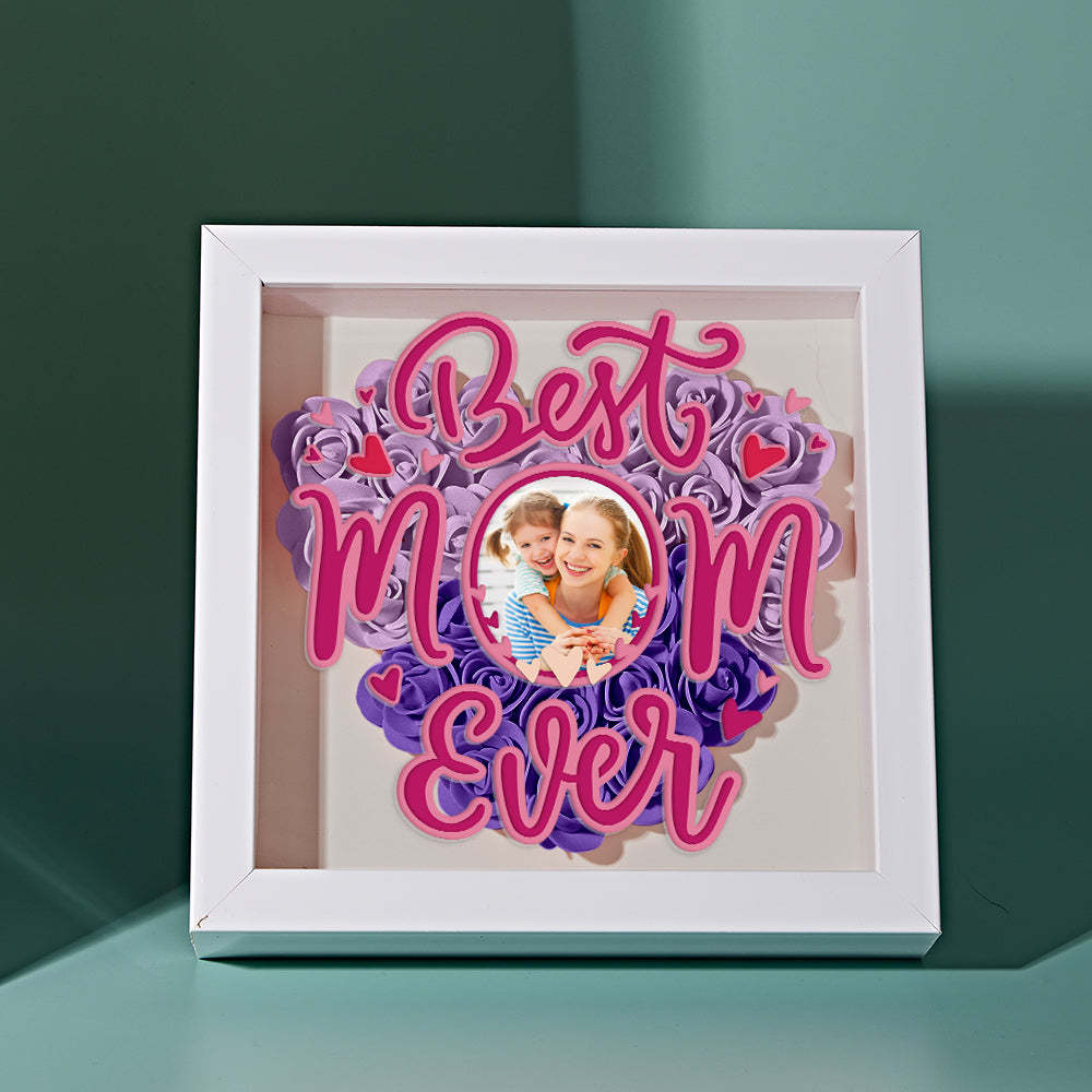 Personalized Photo Flower Shadow Box Frame Mother's Day Gift - MyFaceBoxerUK