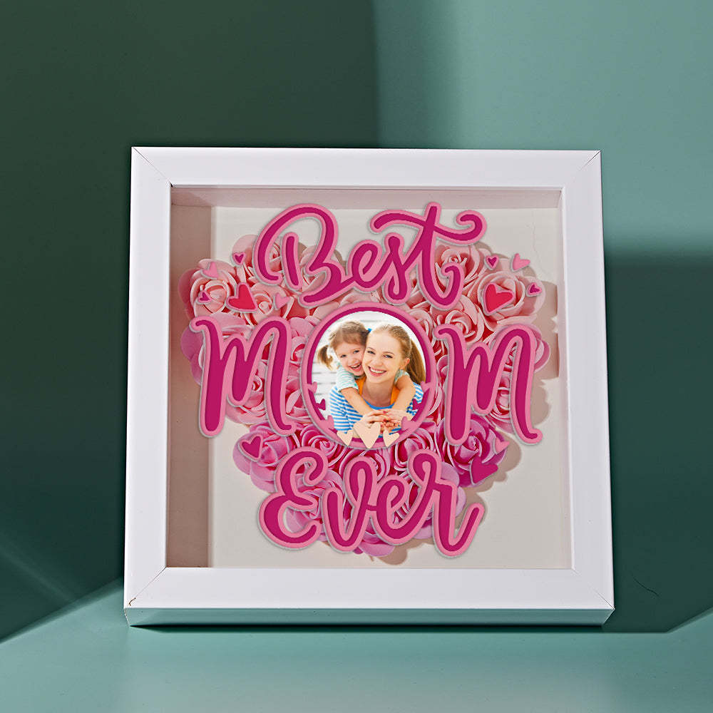 Personalized Photo Flower Shadow Box Frame Mother's Day Gift - MyFaceBoxerUK
