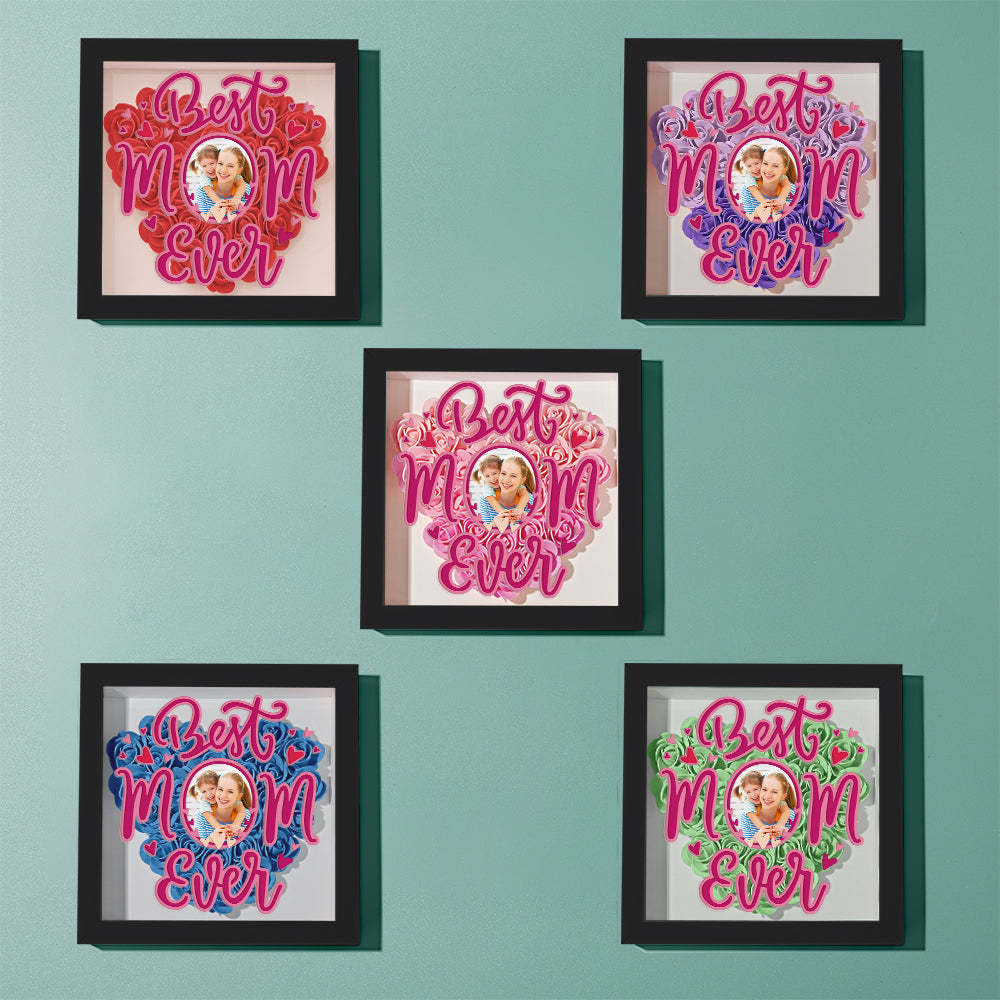 Personalized Photo Flower Shadow Box Frame Mother's Day Gift - MyFaceBoxerUK