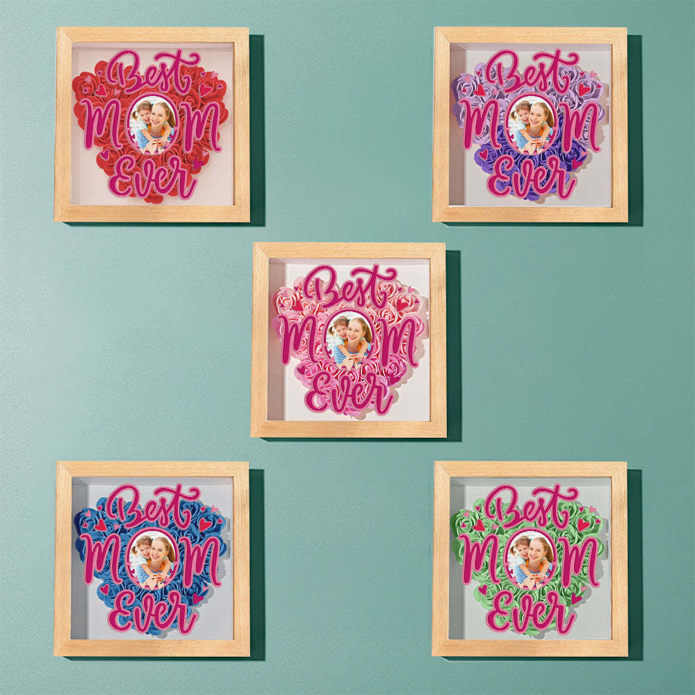 Personalized Photo Flower Shadow Box Frame Mother's Day Gift - MyFaceBoxerUK
