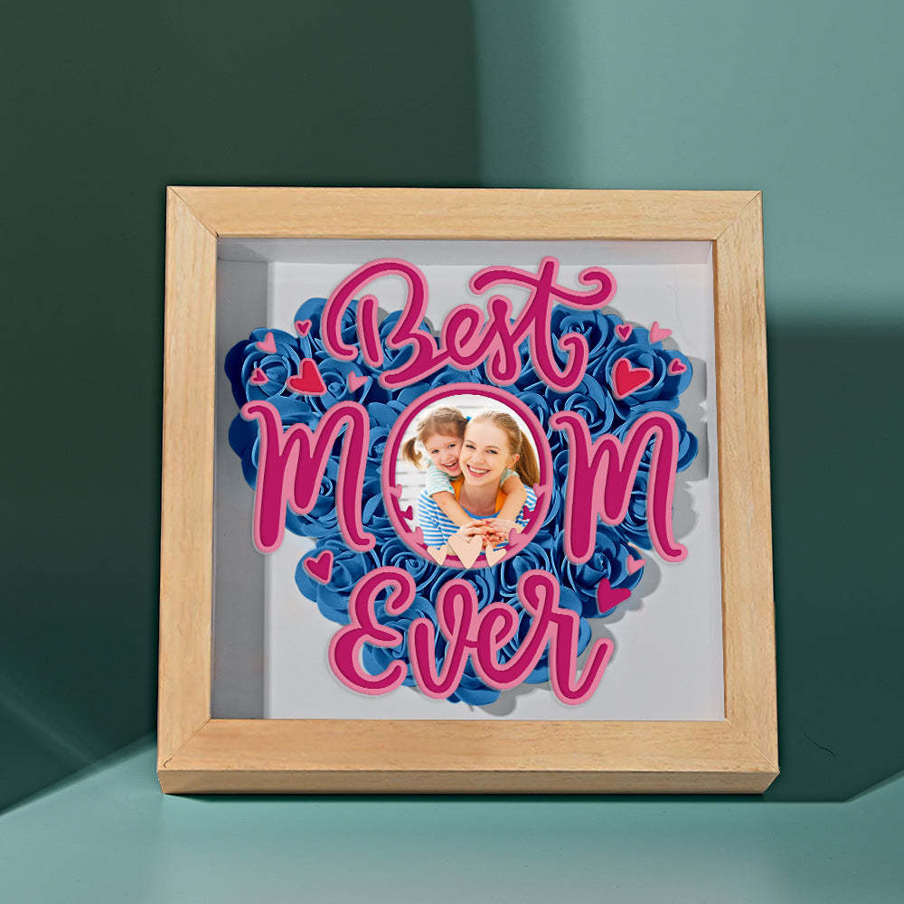 Personalized Photo Flower Shadow Box Frame Mother's Day Gift - MyFaceBoxerUK