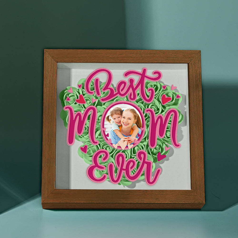 Personalized Photo Flower Shadow Box Frame Mother's Day Gift - MyFaceBoxerUK