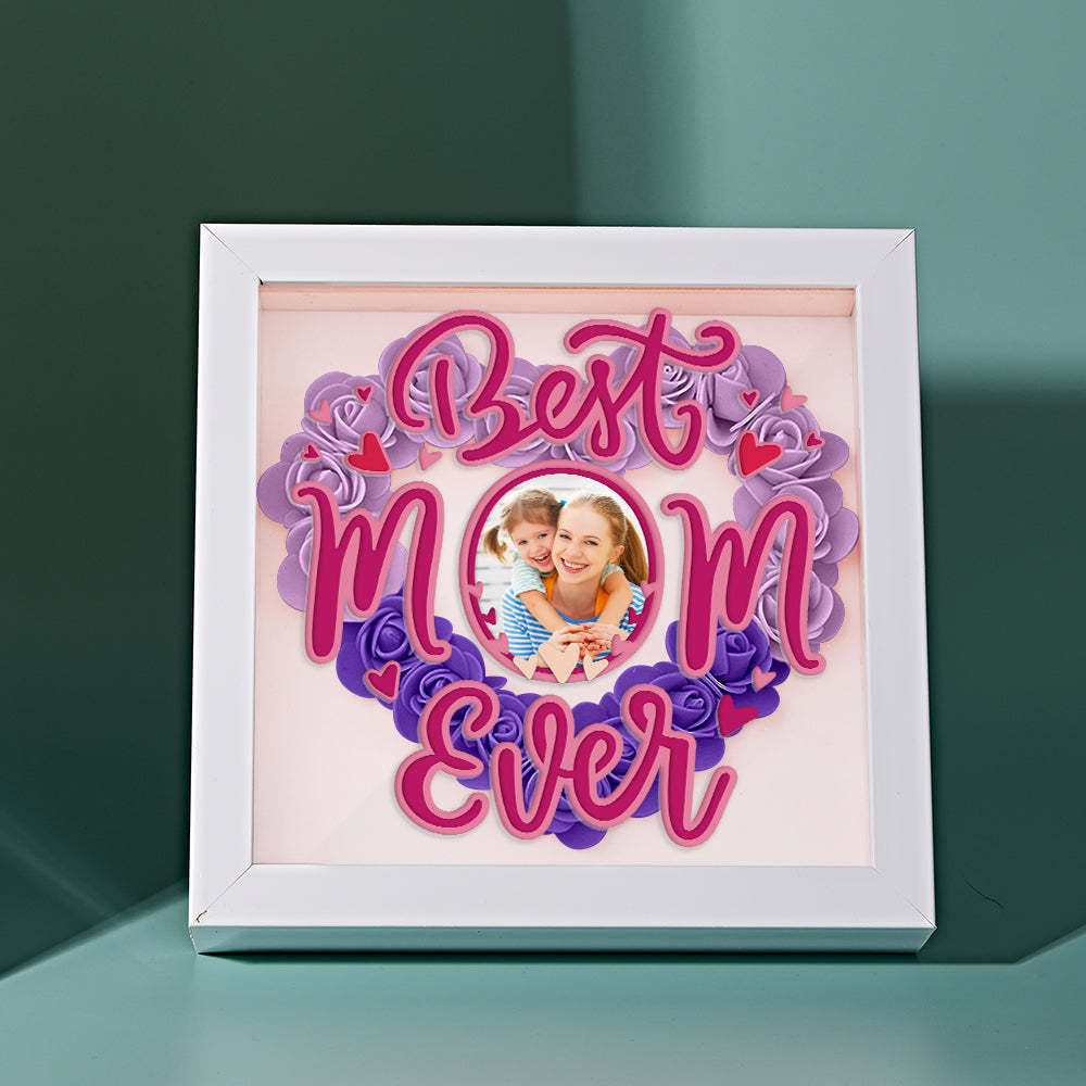 Personalized Photo Flower Shadow Box Frame Mother's Day Gift - MyFaceBoxerUK