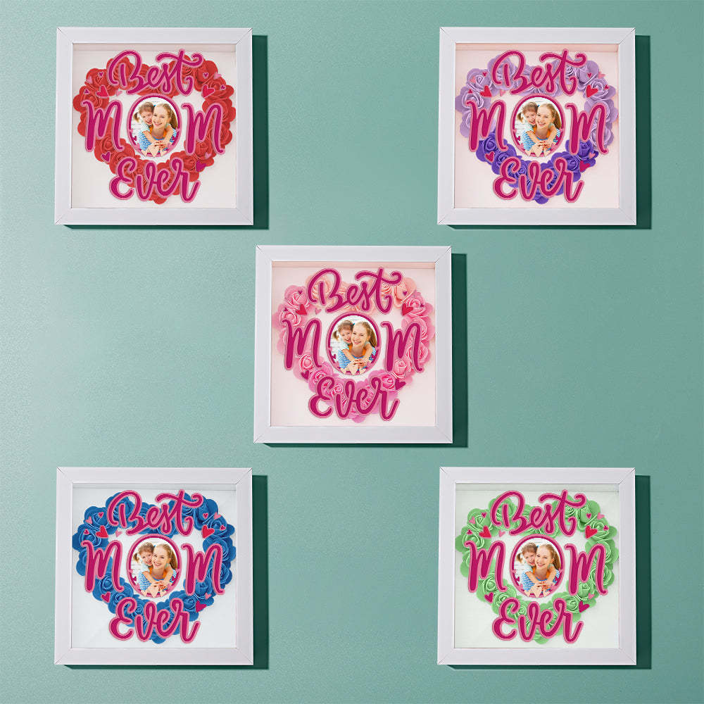 Personalized Photo Flower Shadow Box Frame Mother's Day Gift - MyFaceBoxerUK