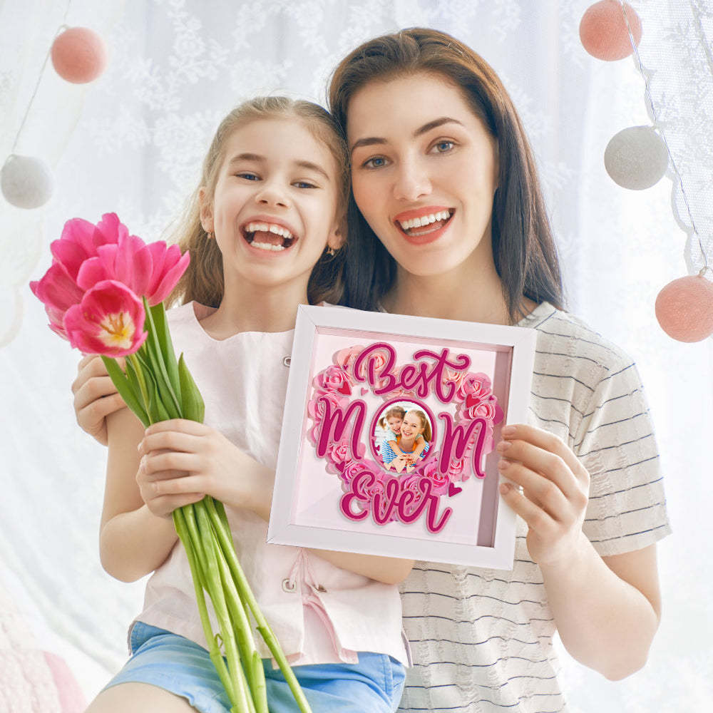 Personalized Photo Flower Shadow Box Frame Mother's Day Gift - MyFaceBoxerUK