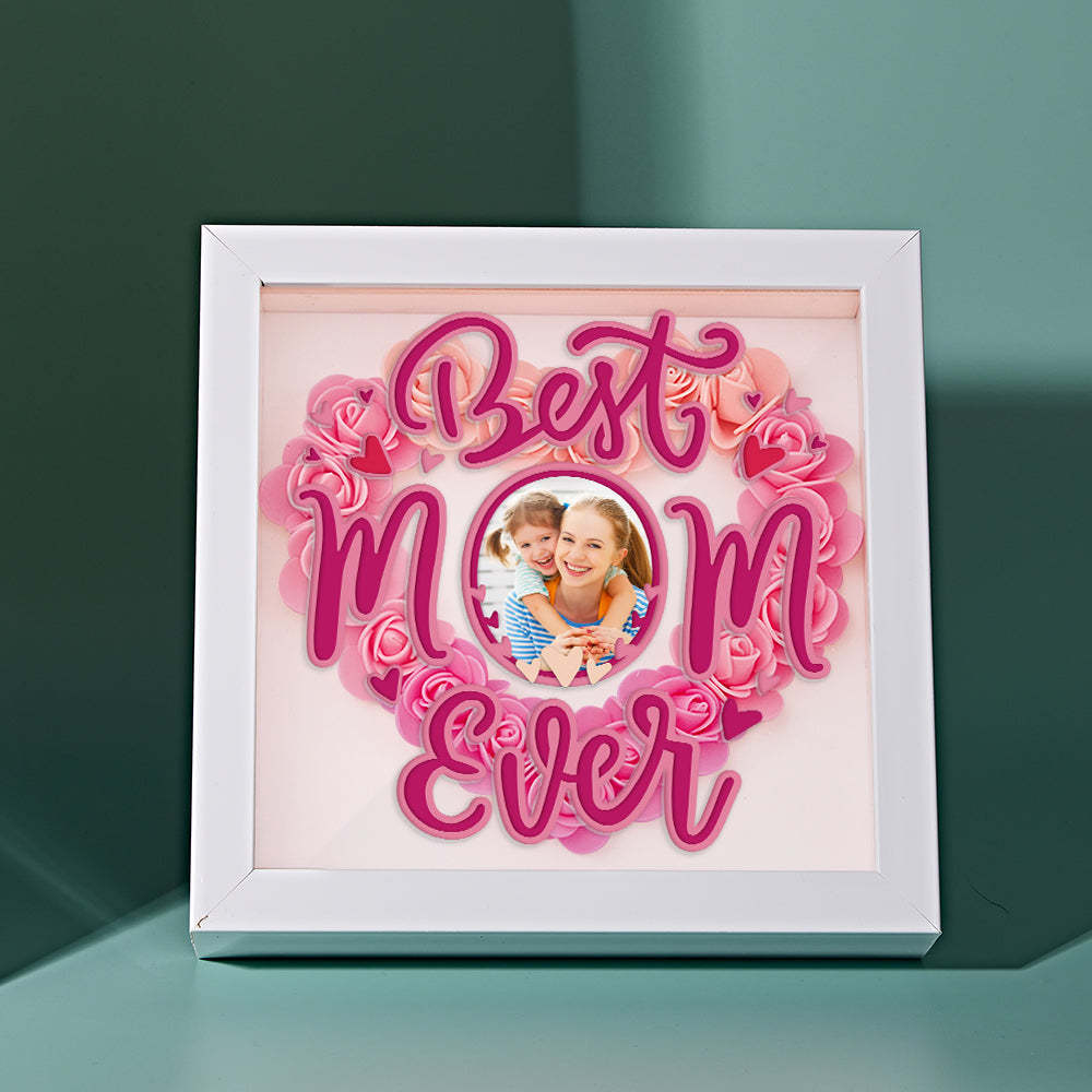 Personalized Photo Flower Shadow Box Frame Mother's Day Gift - MyFaceBoxerUK