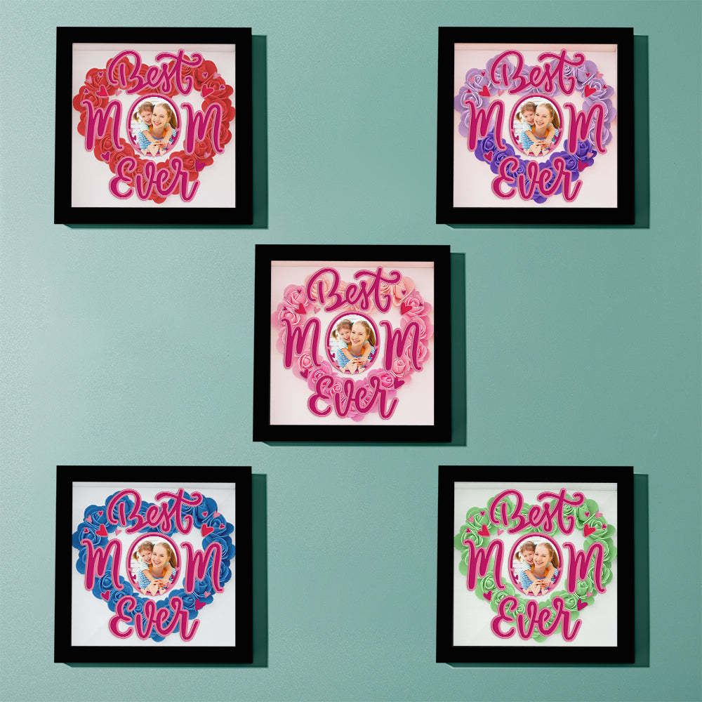 Personalized Photo Flower Shadow Box Frame Mother's Day Gift - MyFaceBoxerUK