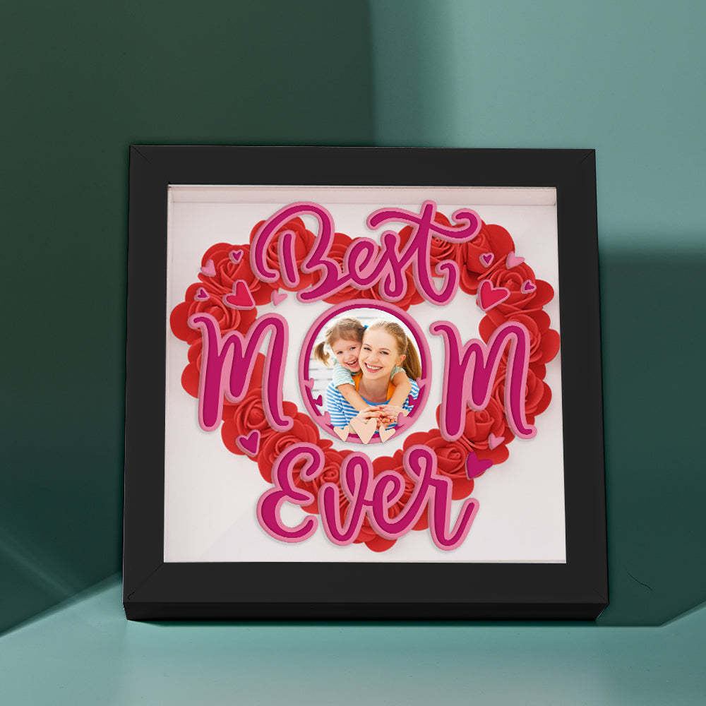 Personalized Photo Flower Shadow Box Frame Mother's Day Gift - MyFaceBoxerUK