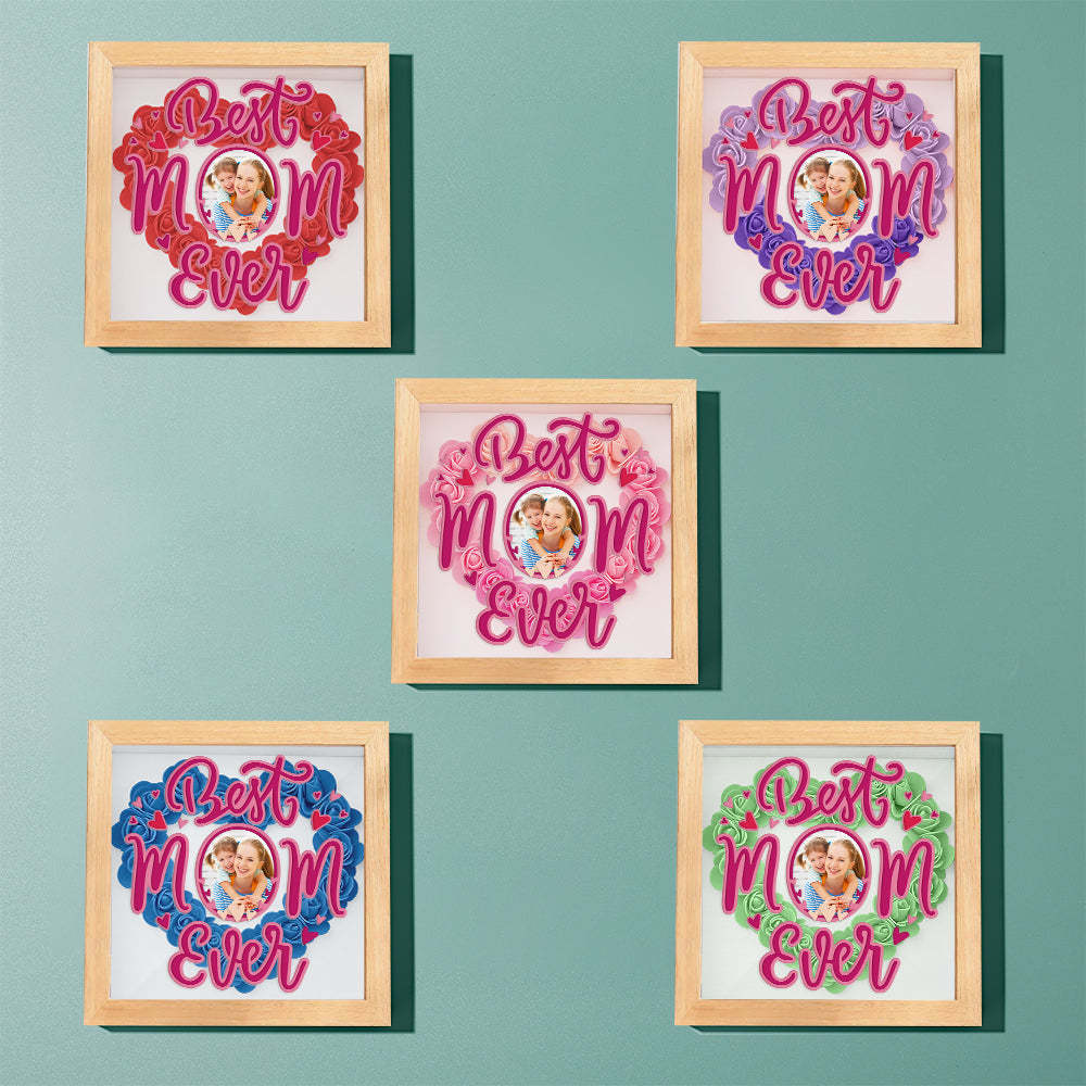 Personalized Photo Flower Shadow Box Frame Mother's Day Gift - MyFaceBoxerUK