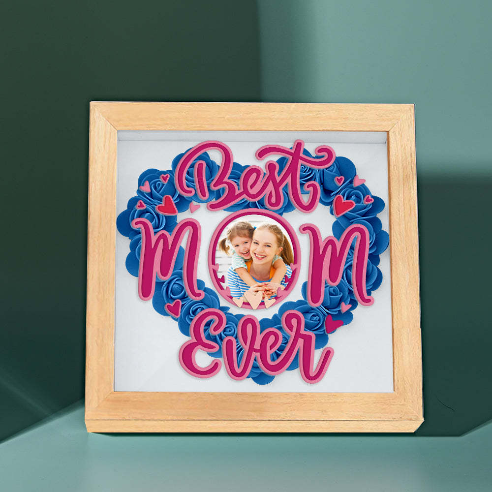 Personalized Photo Flower Shadow Box Frame Mother's Day Gift - MyFaceBoxerUK