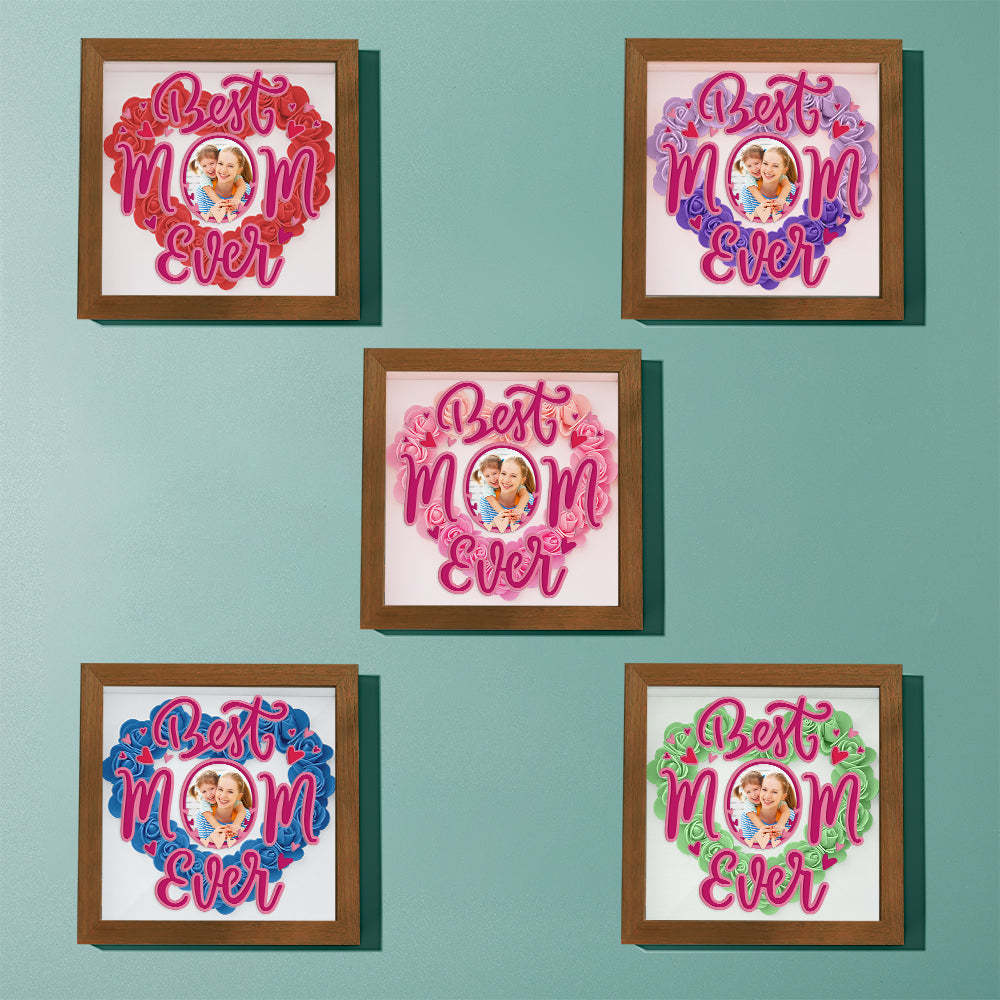 Personalized Photo Flower Shadow Box Frame Mother's Day Gift - MyFaceBoxerUK
